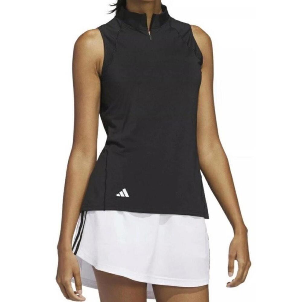$65 Adidas Womens Ultimate365 Mock Golf 1/4 Zip Pullover Black NWT Size XS